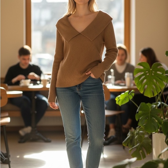 We The Free Sweaters - We The Free Off-the-Shoulder Brown Sweater